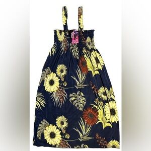 Floral Print Ruched Bust Tank Summer Dress